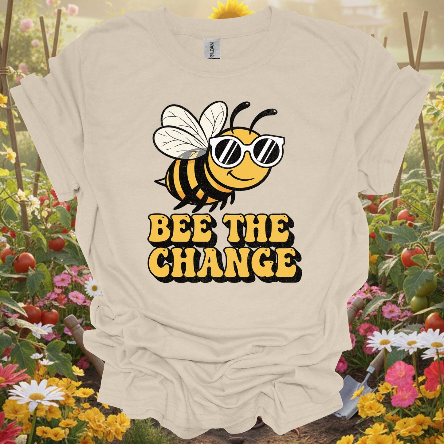 "Bee The Change" Funny Pollinator T-Shirt - GardeningTshirts