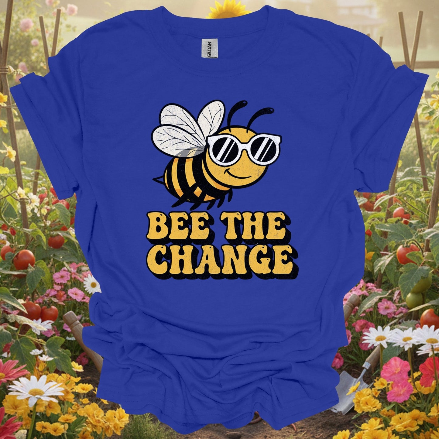 "Bee The Change" Funny Pollinator T-Shirt - GardeningTshirts