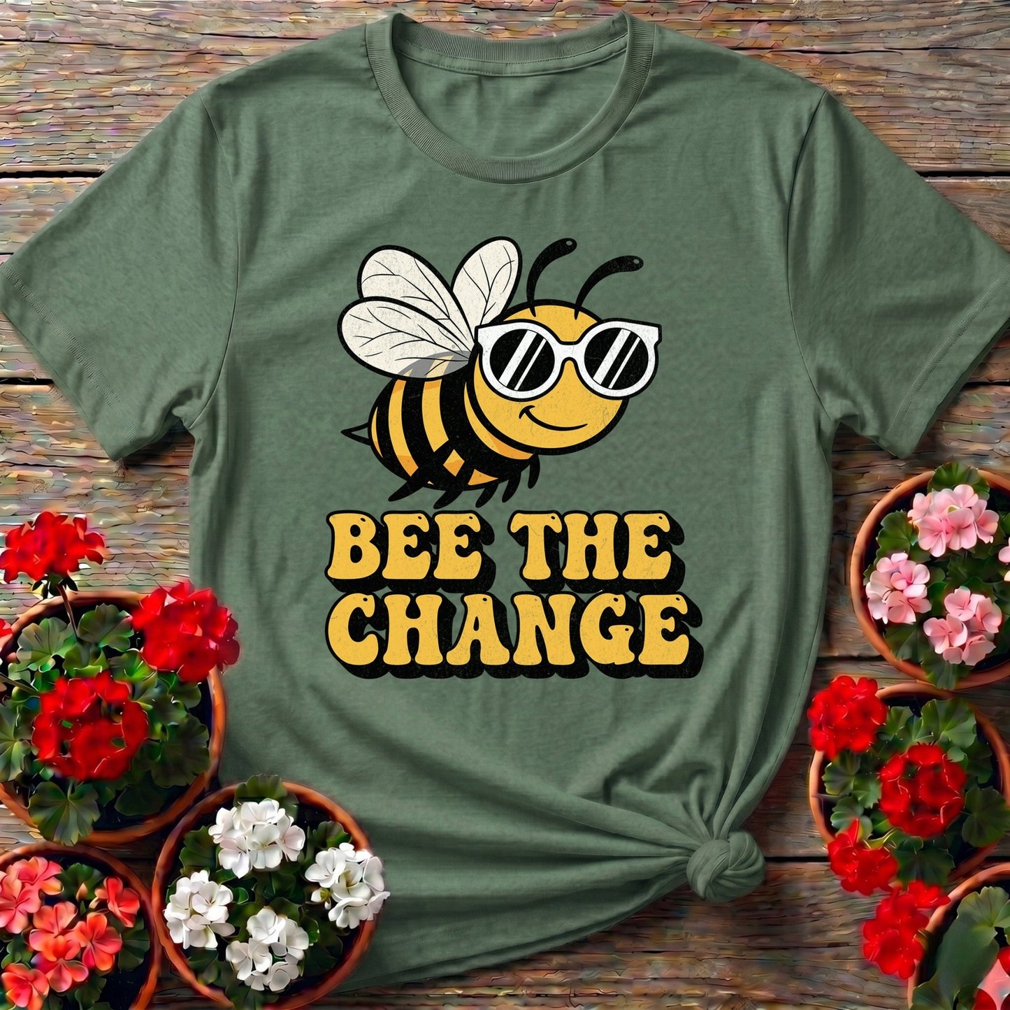 Bee The Change Pollinator T shirt - GardeningTshirts