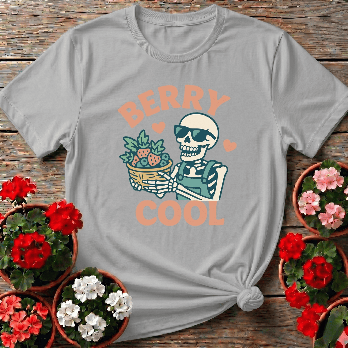 Berry Cool Funny Skeleton T-shirt - GardeningTshirts