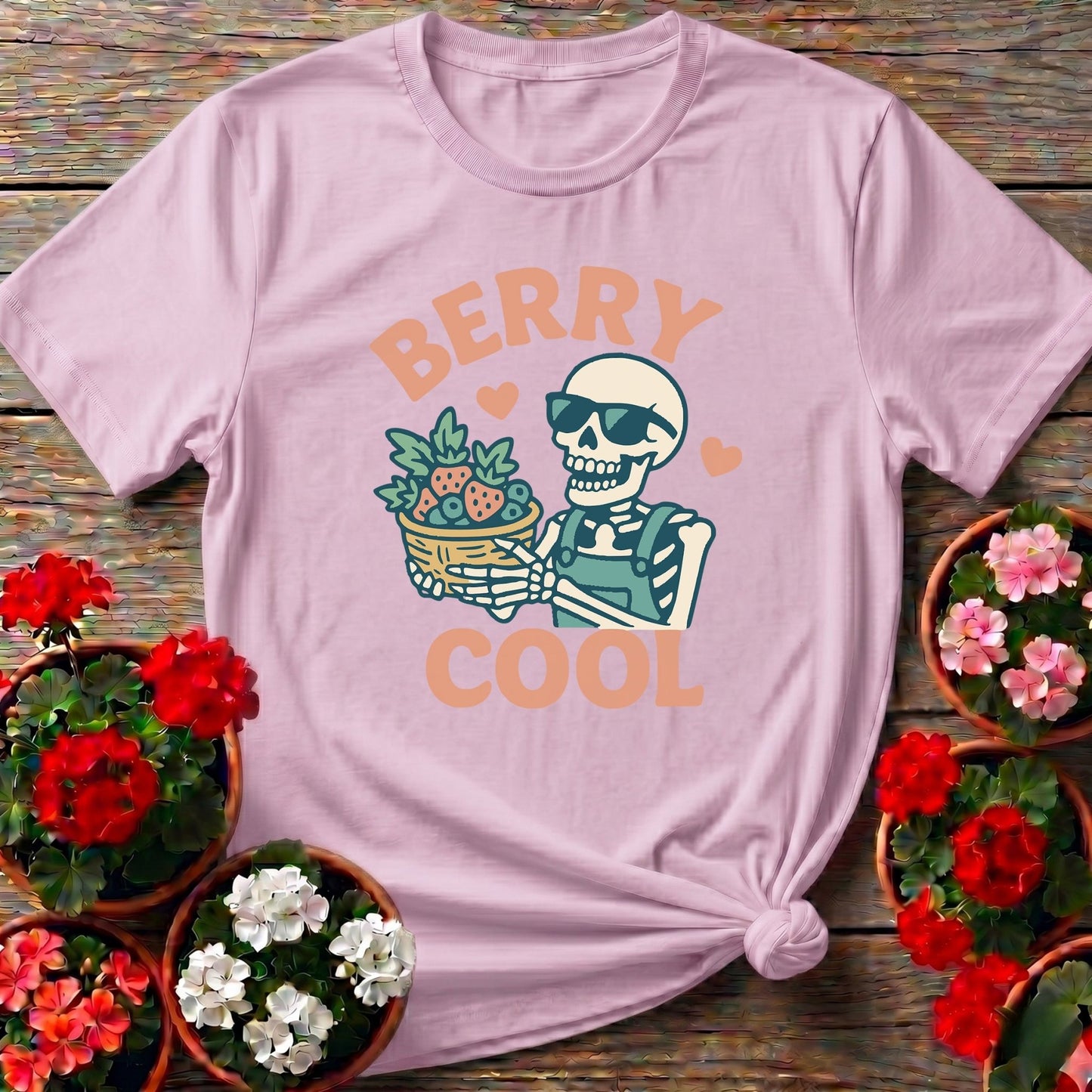 Berry Cool Funny Skeleton T-shirt - GardeningTshirts