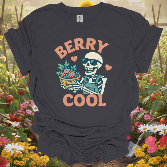 "Berry Cool" Skeleton T-Shirt - Funny Distressed Berry Picker Tee - GardeningTshirts