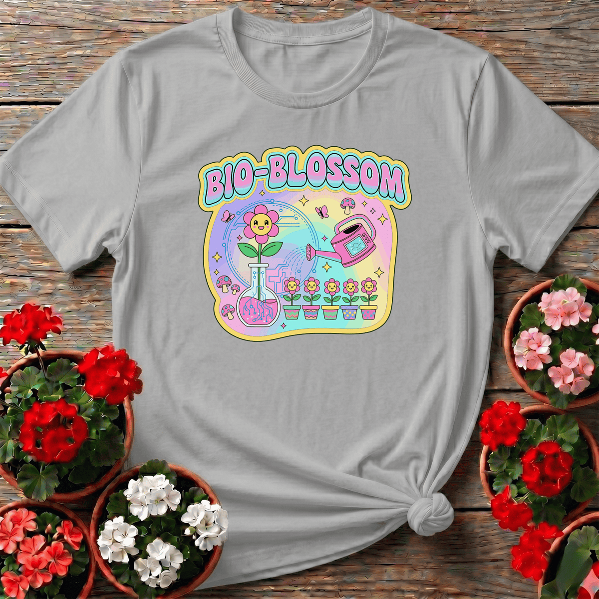 Bio-Blossom Funky Science & Garden Fusion Tee - GardeningTshirts