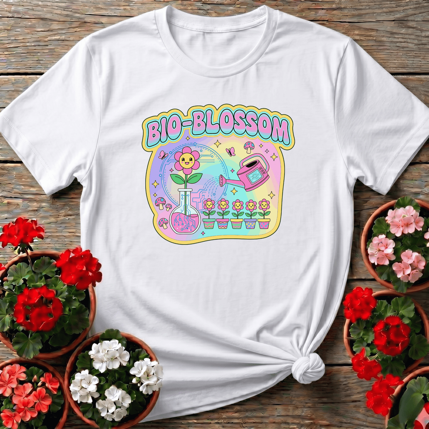 Bio-Blossom Funky Science & Garden Fusion Tee - GardeningTshirts