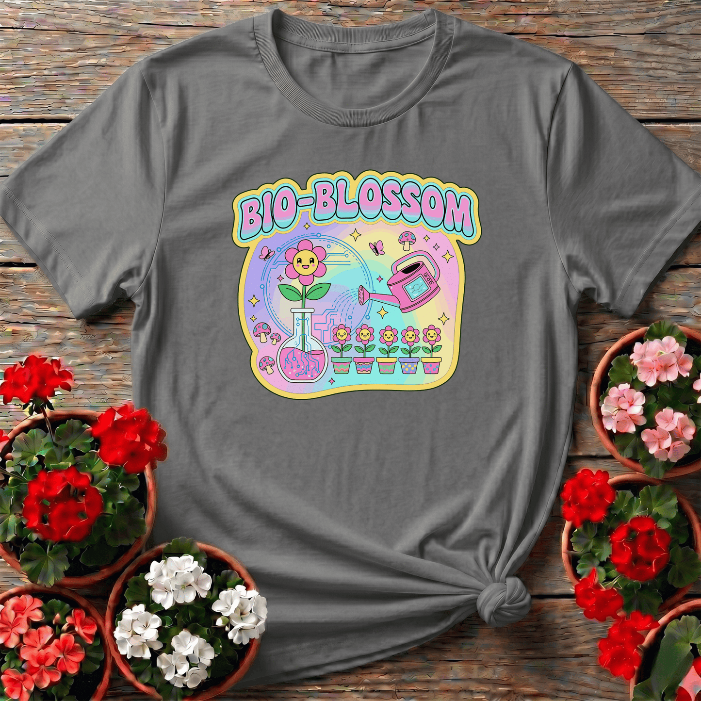 Bio-Blossom Funky Science & Garden Fusion Tee - GardeningTshirts