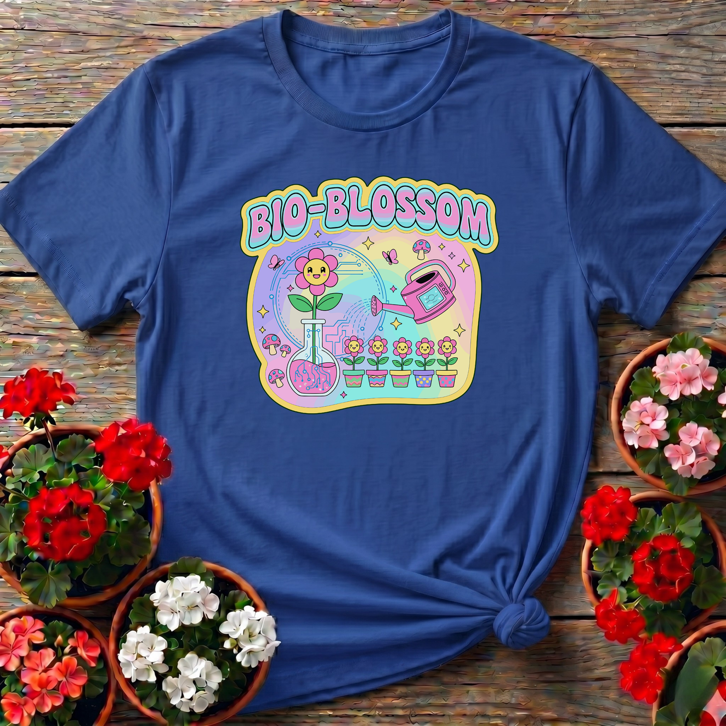 Bio-Blossom Funky Science & Garden Fusion Tee - GardeningTshirts