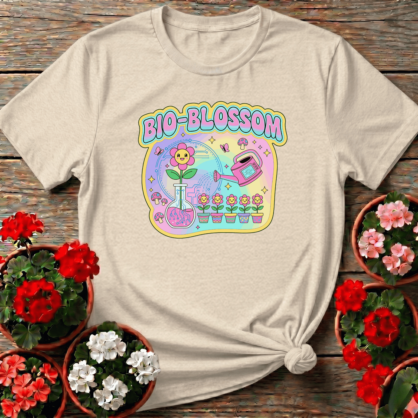 Bio-Blossom Funky Science & Garden Fusion Tee - GardeningTshirts
