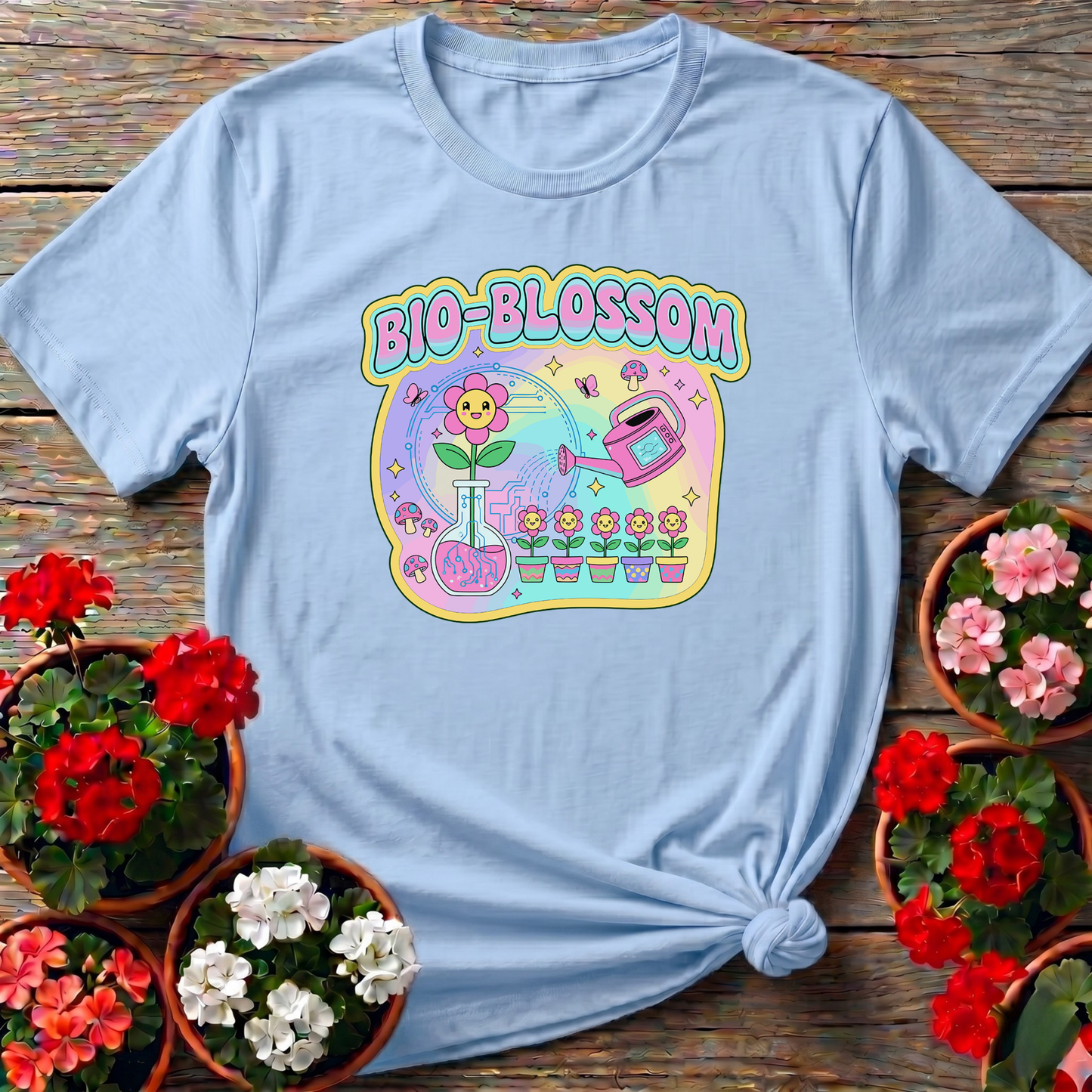Bio-Blossom Funky Science & Garden Fusion Tee - GardeningTshirts