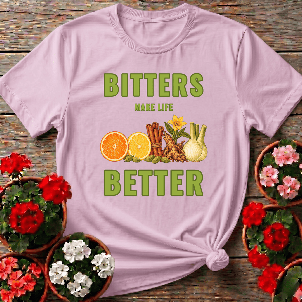Bitters Make Life Better Cinnamon Cardamom Botanical Tee - GardeningTshirts