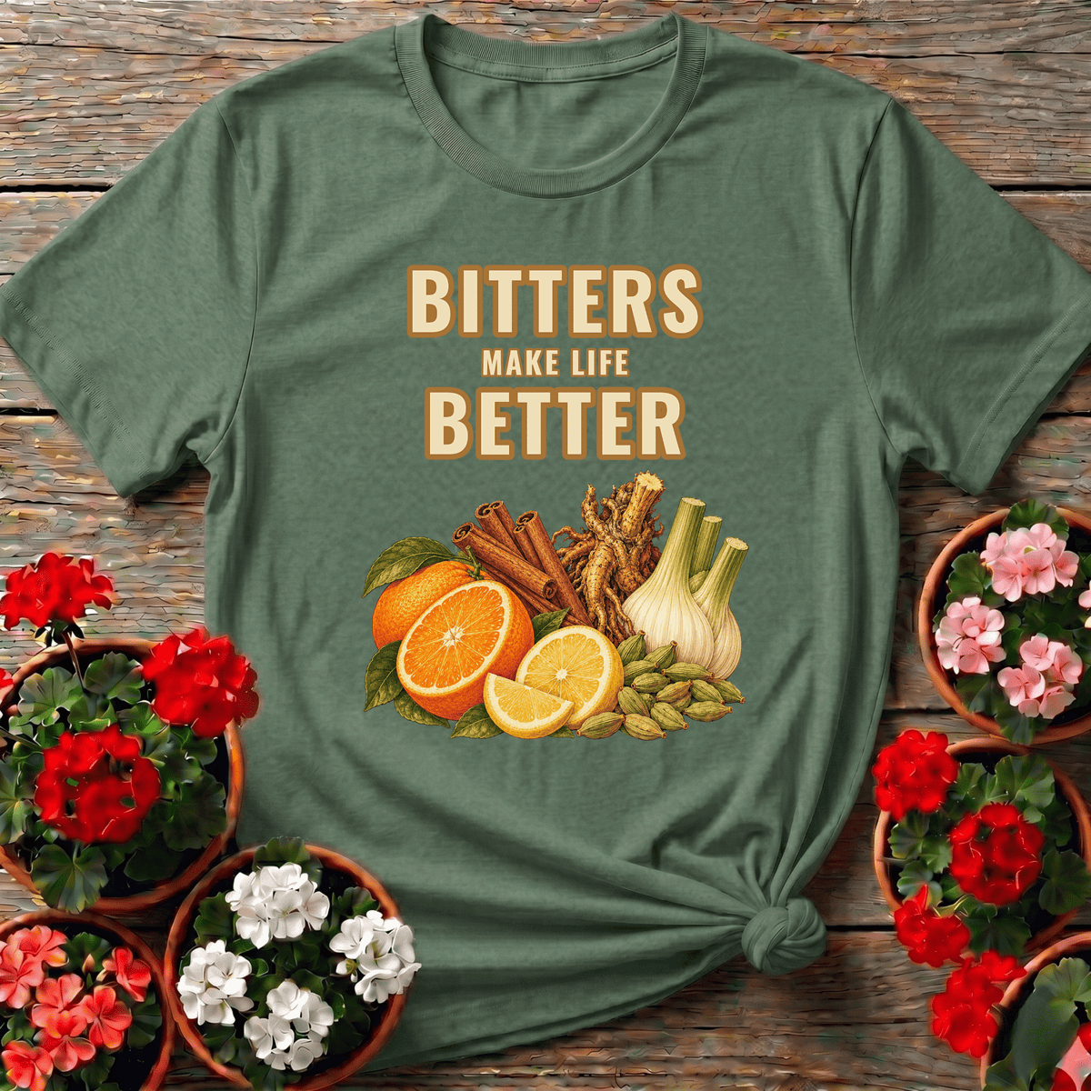 Bitters Make Life Better Fennel Citrus Apothecary Tee - GardeningTshirts