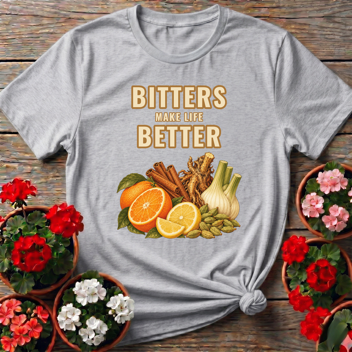 Bitters Make Life Better Fennel Citrus Apothecary Tee - GardeningTshirts