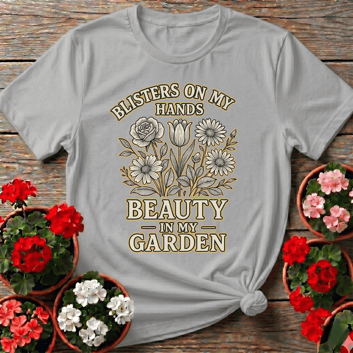 Blisters On My Hands Beauty In My Garden Tee - GardeningTshirts