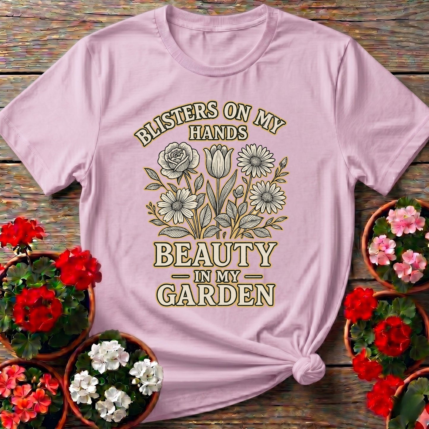Blisters On My Hands Beauty In My Garden Tee - GardeningTshirts