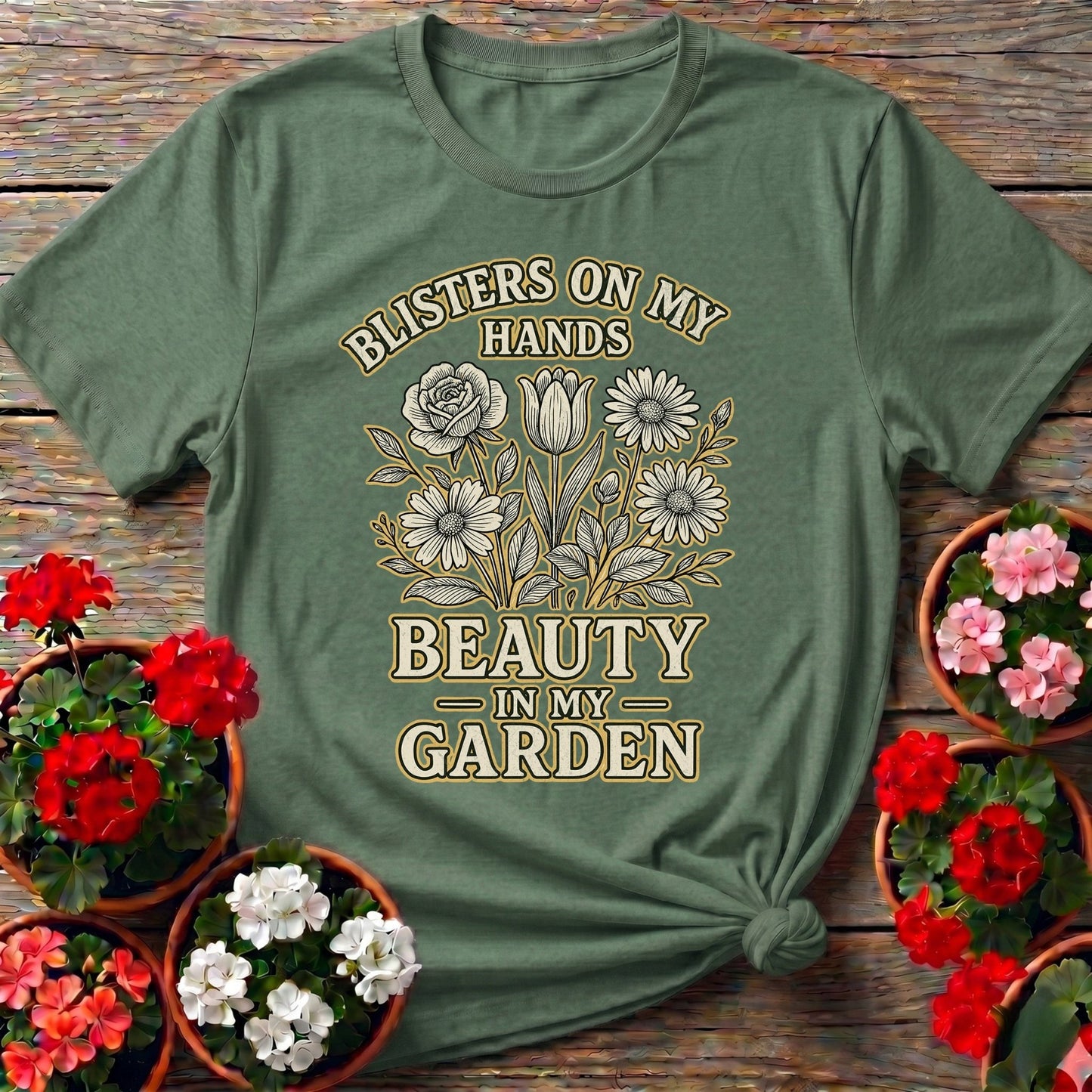 Blisters On My Hands Beauty In My Garden Tee - GardeningTshirts