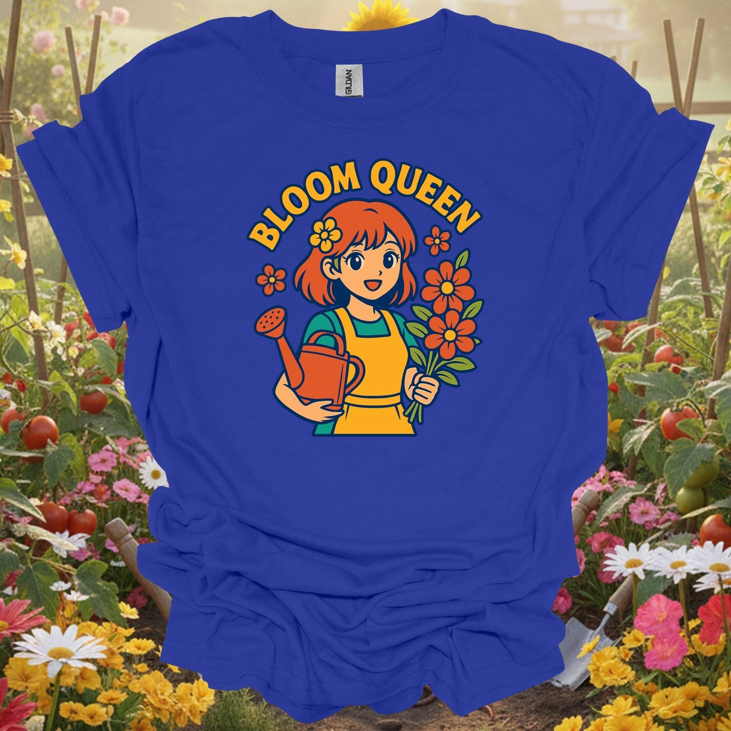 Royal bloom queen cute anime gardening shirt for Anime fans, Manga art lovers, flower gardeners, mindful spirits, and as a...