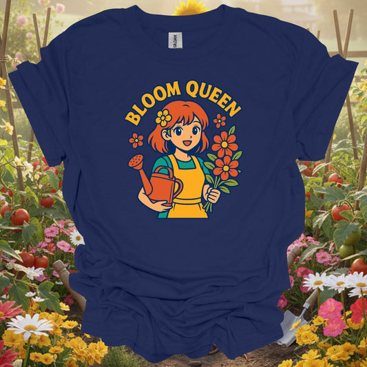 Charcoal gray bloom queen cute anime gardening shirt for Anime fans, Manga art lovers, flower gardeners, mindful spirits, ...
