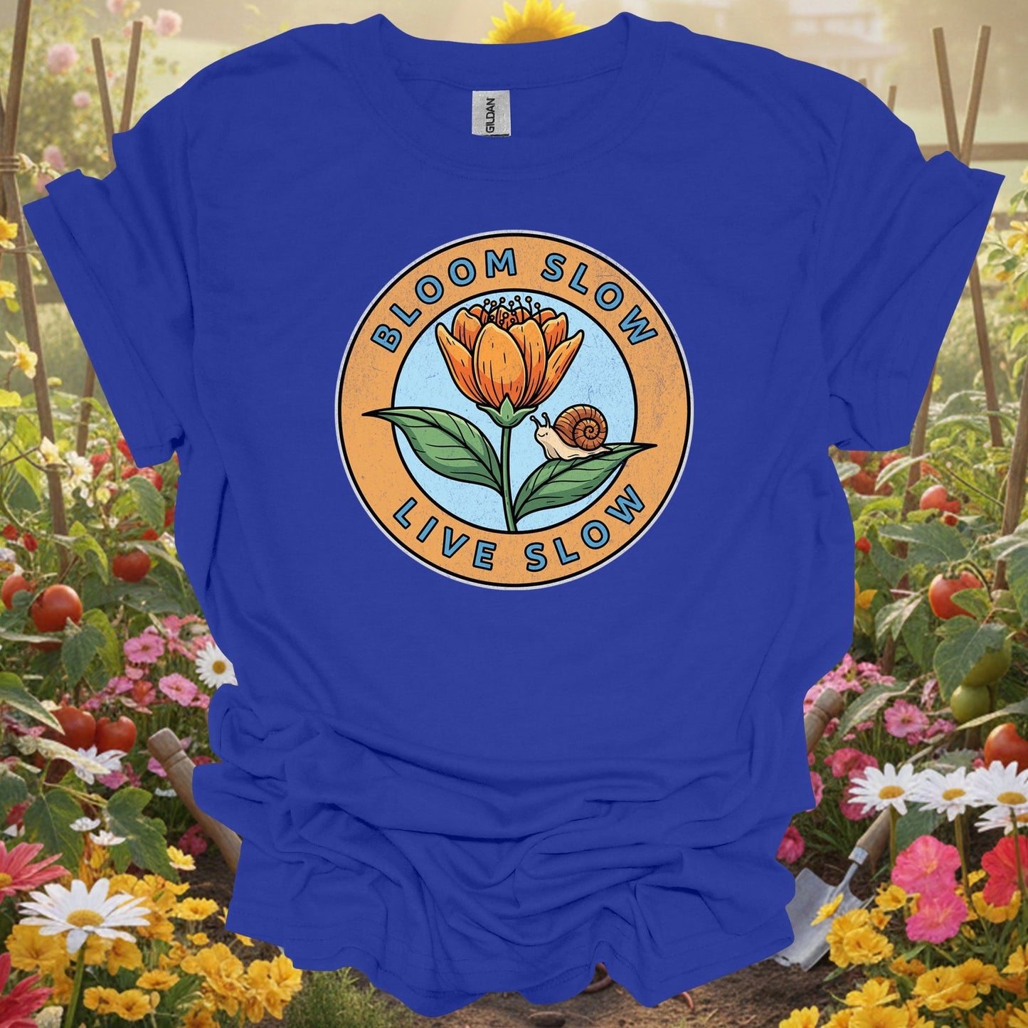 "Bloom Slow, Live Slow" Mindful Aesthetic Slow Living Garden Shirt - GardeningTshirts