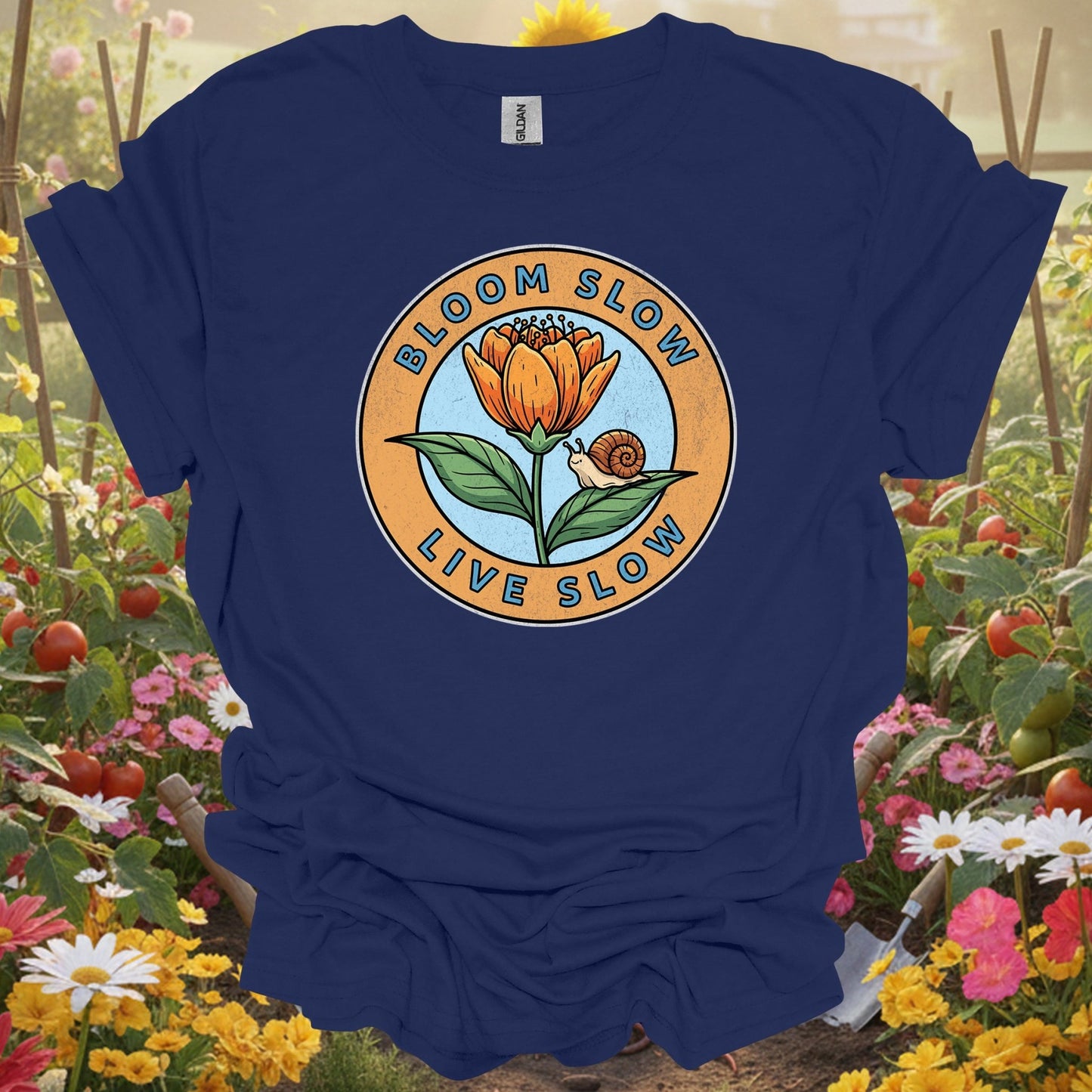 "Bloom Slow, Live Slow" Mindful Aesthetic Slow Living Garden Shirt - GardeningTshirts