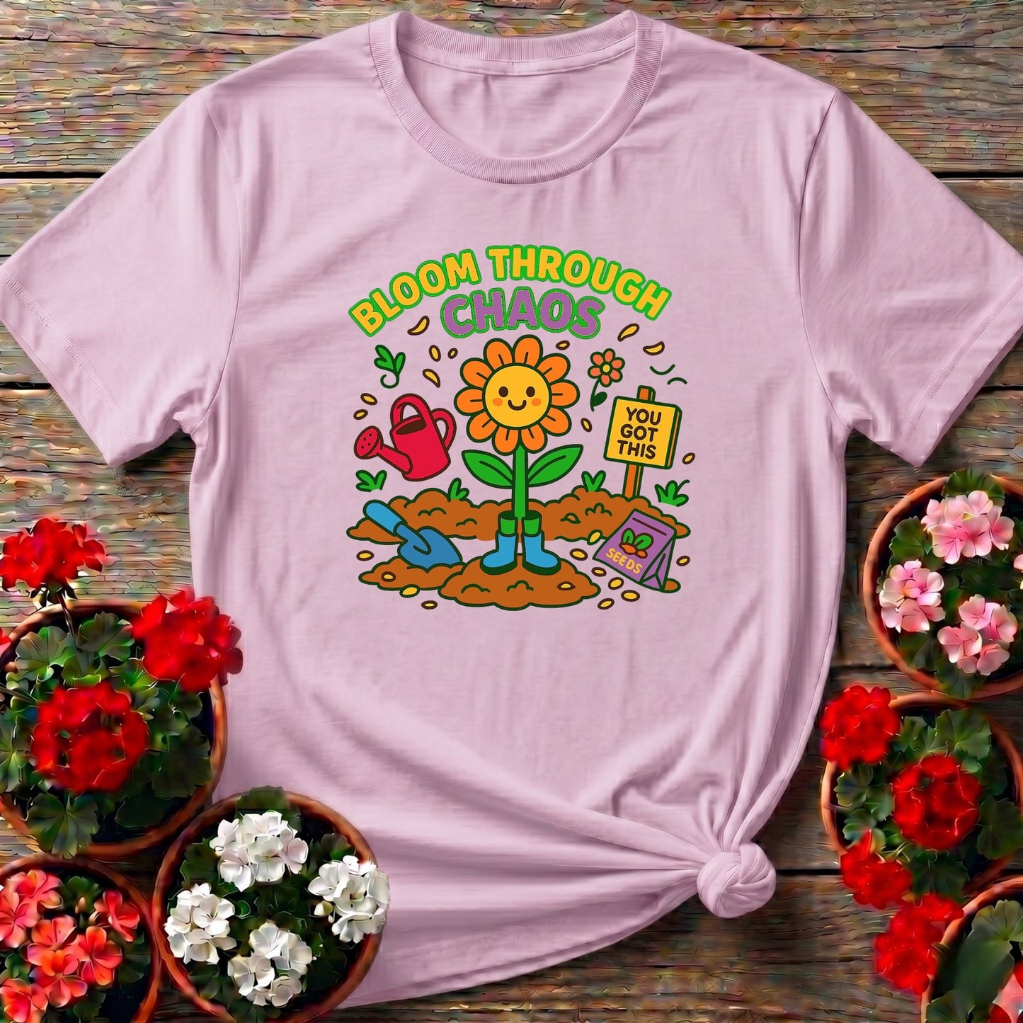 Bloom Through Chaos Flower T-shirt - GardeningTshirts