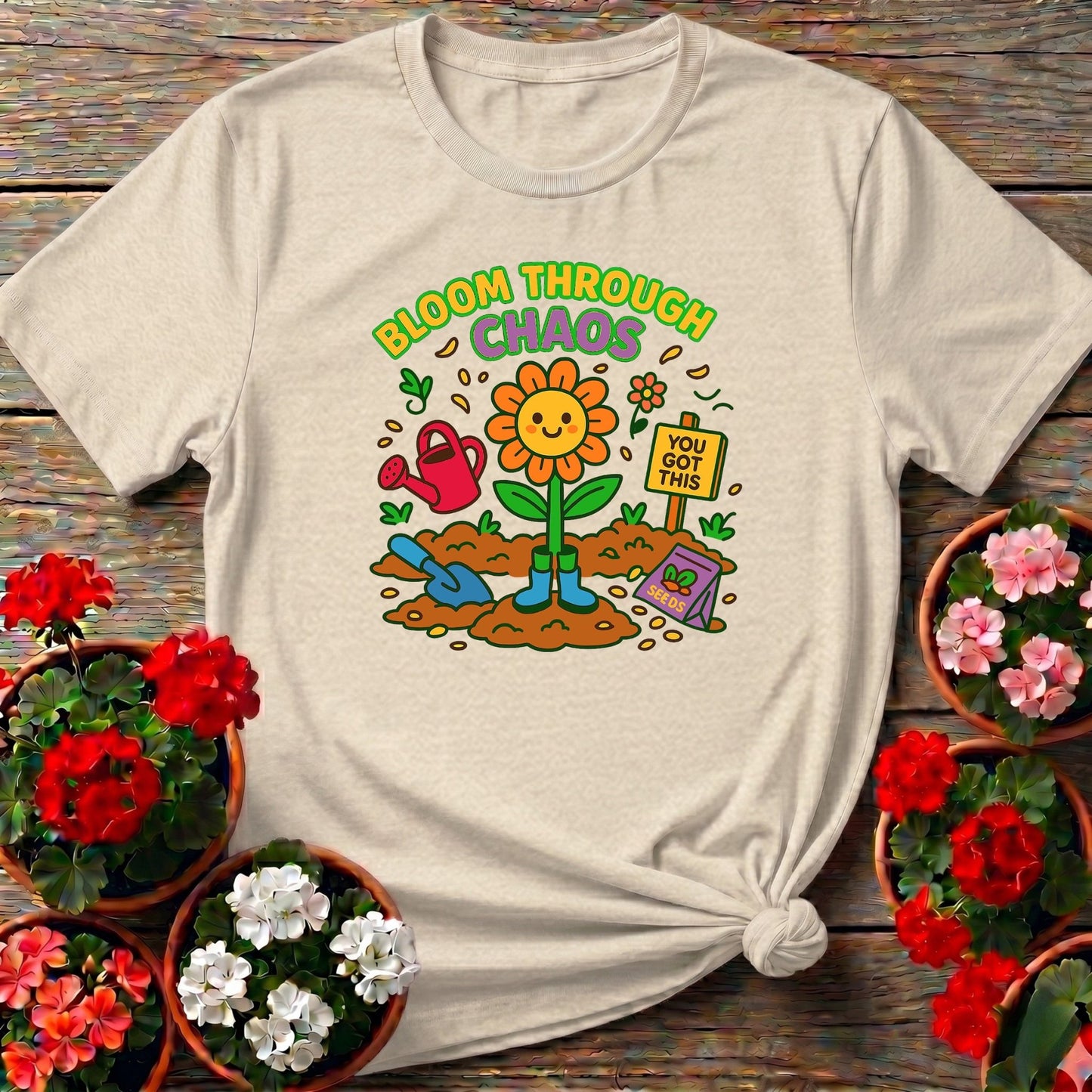 Bloom Through Chaos Flower T-shirt - GardeningTshirts