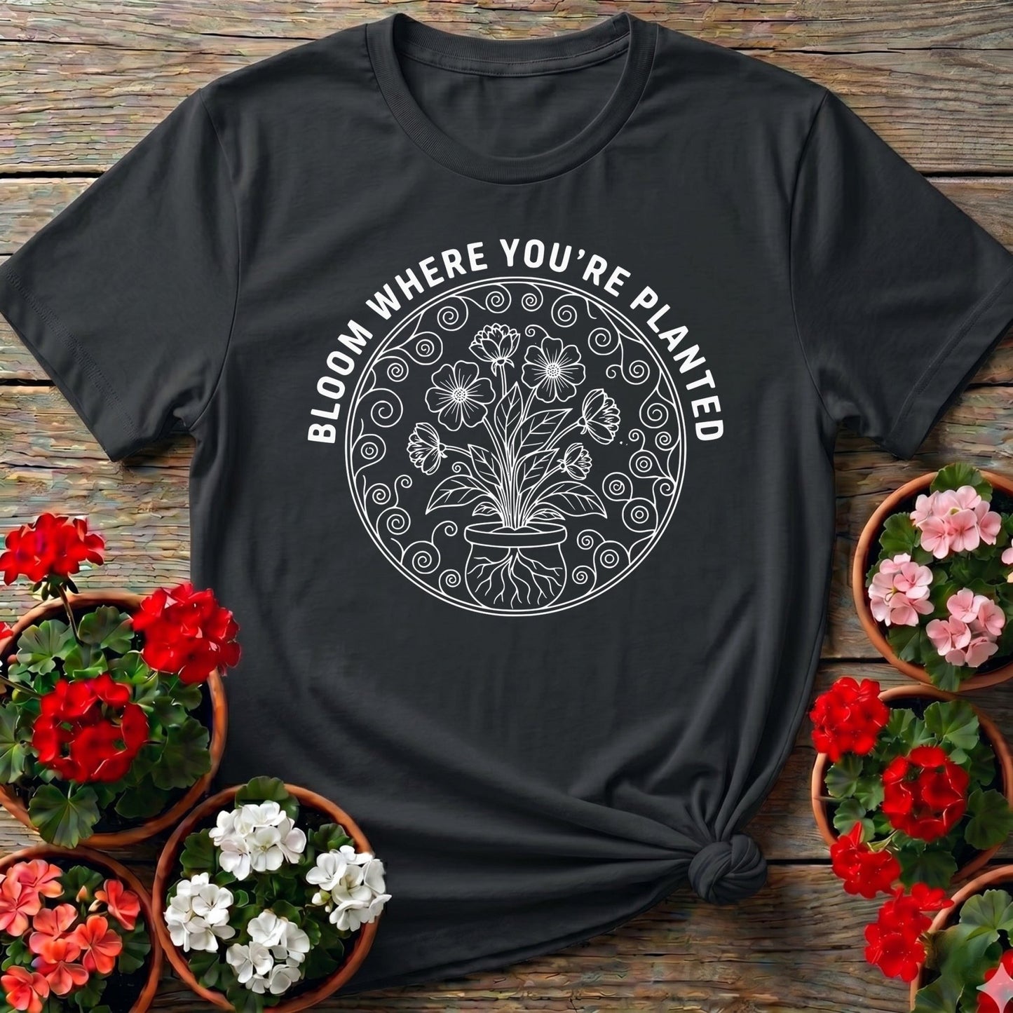 Bloom Where You Are Planted Botanical Tee - GardeningTshirts