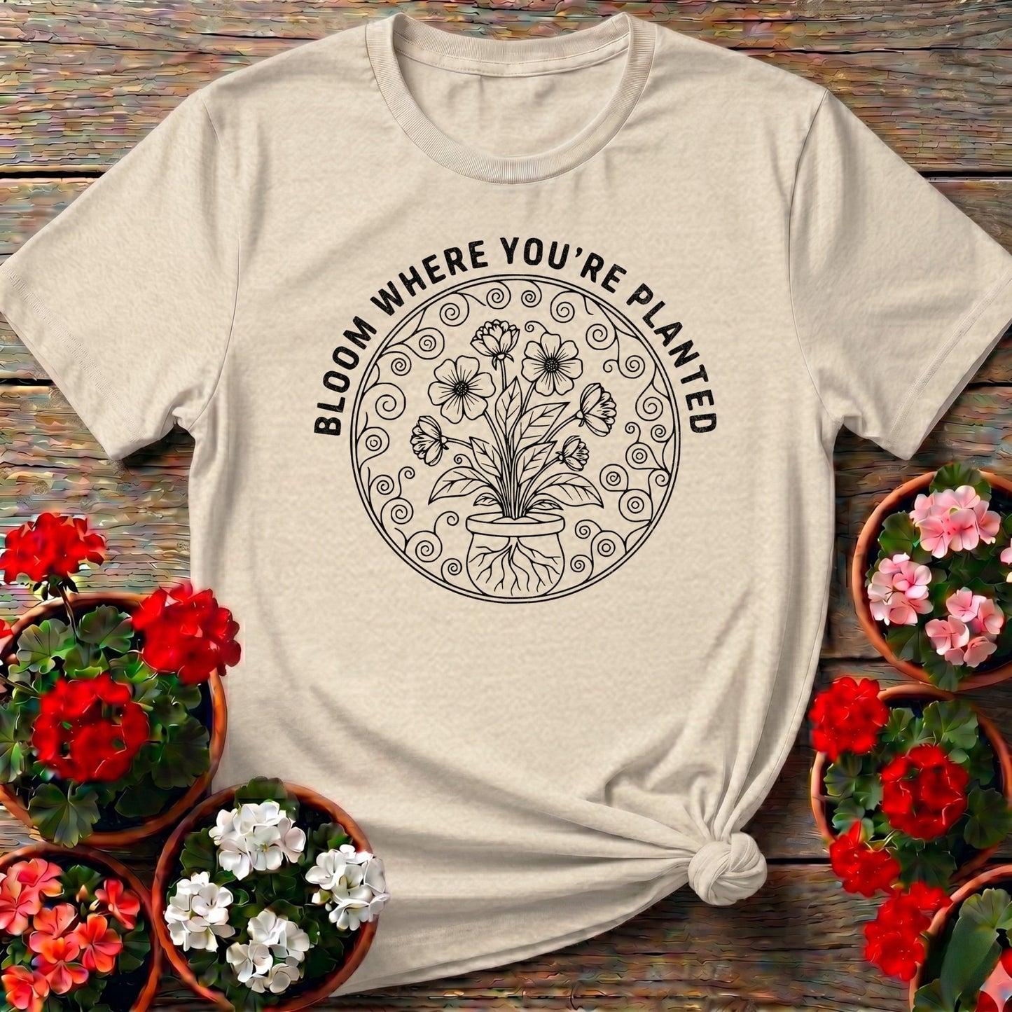 Bloom Where You Are Planted Botanical Tee - GardeningTshirts