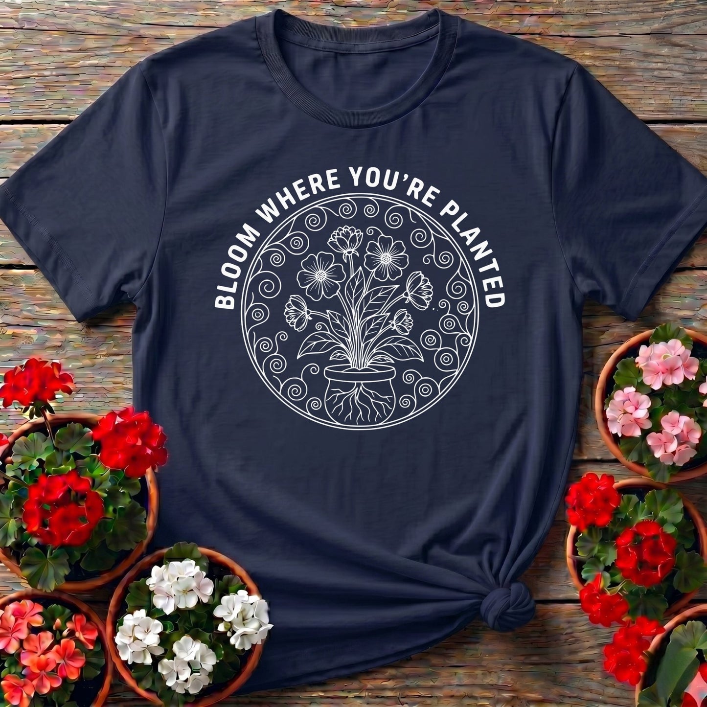 Bloom Where You Are Planted Botanical Tee - GardeningTshirts