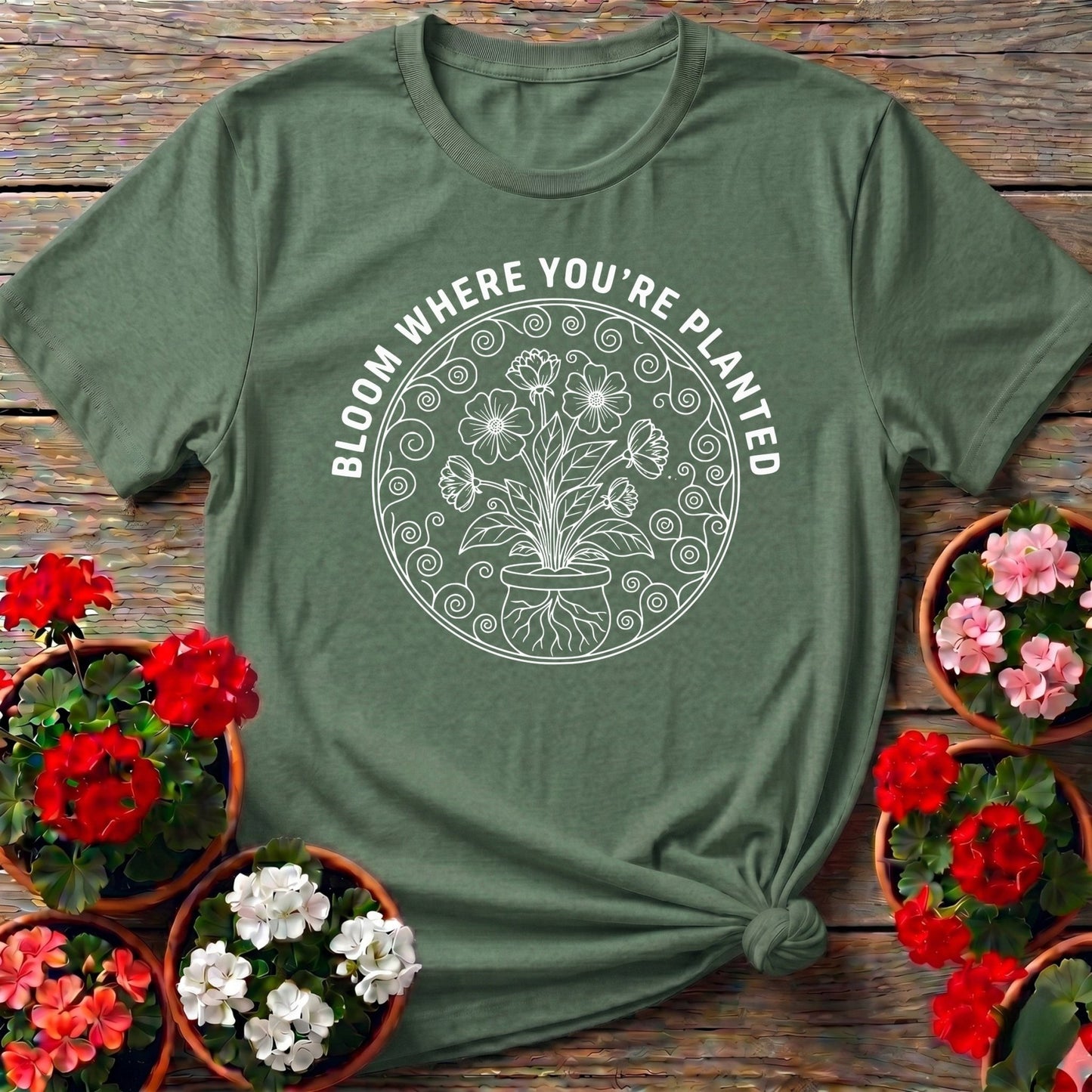 Bloom Where You Are Planted Botanical Tee - GardeningTshirts