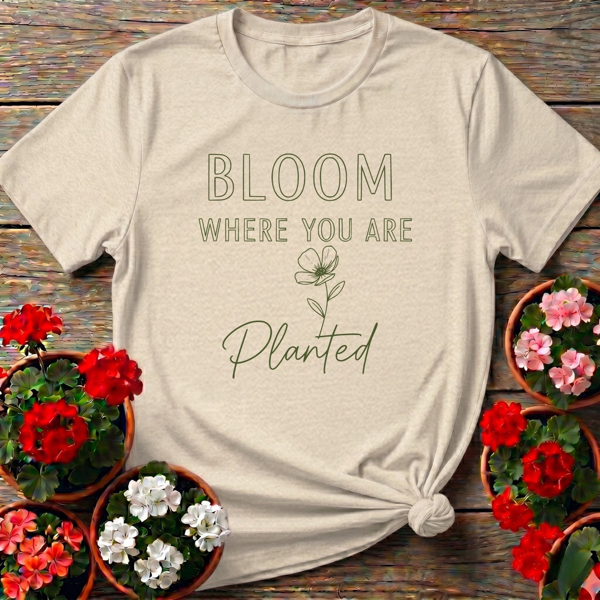 Bloom Where You Are Planted Floral Gardening Shirt - GardeningTshirts