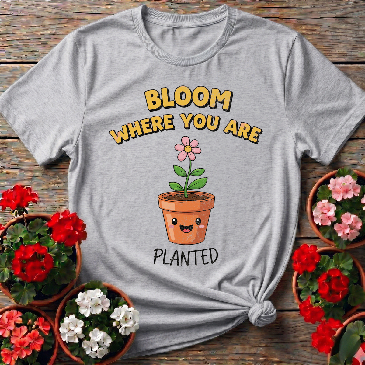 Bloom Where You Are Planted Flower Tee - GardeningTshirts