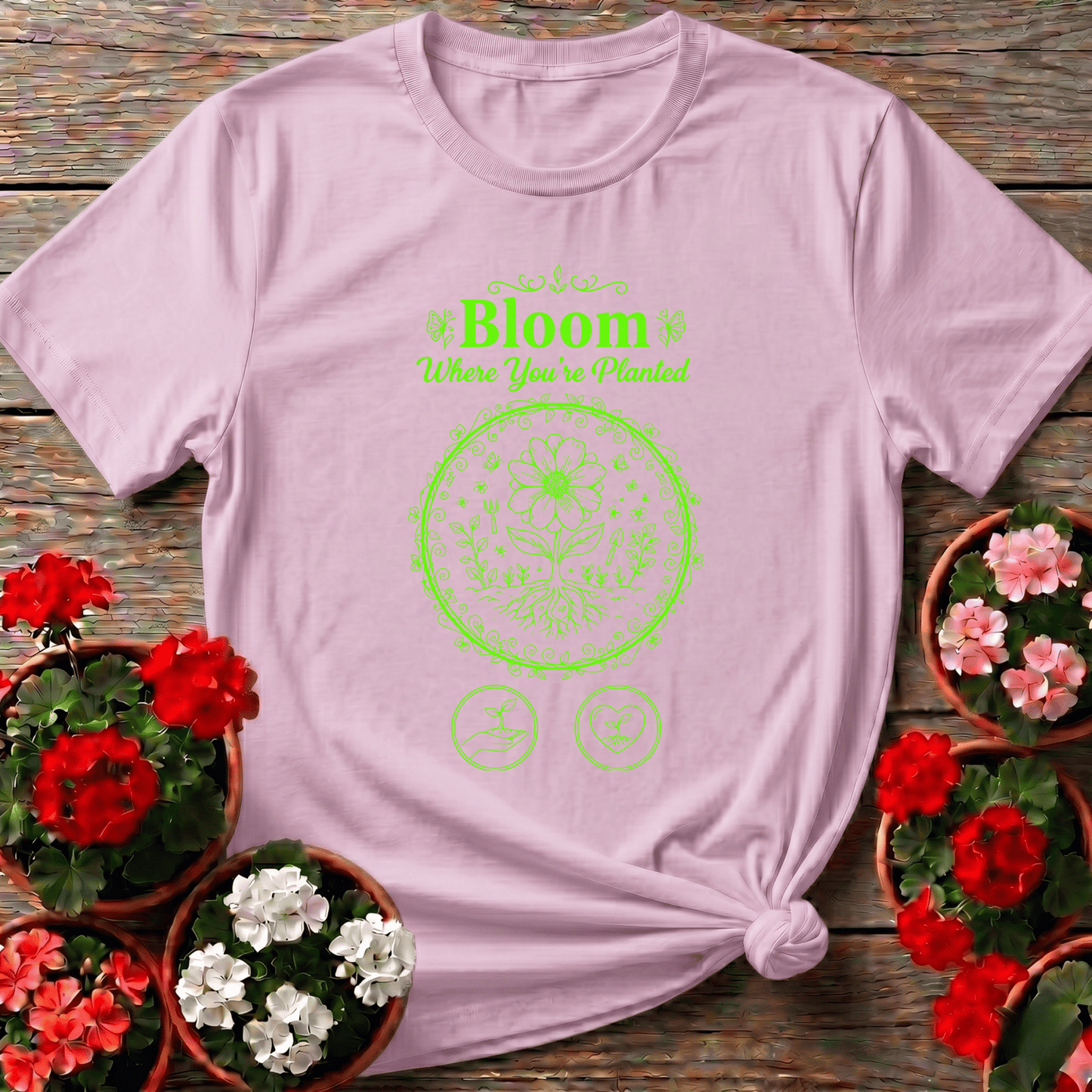 Bloom Where You're Planted Gardening Nature Lover Tee - GardeningTshirts