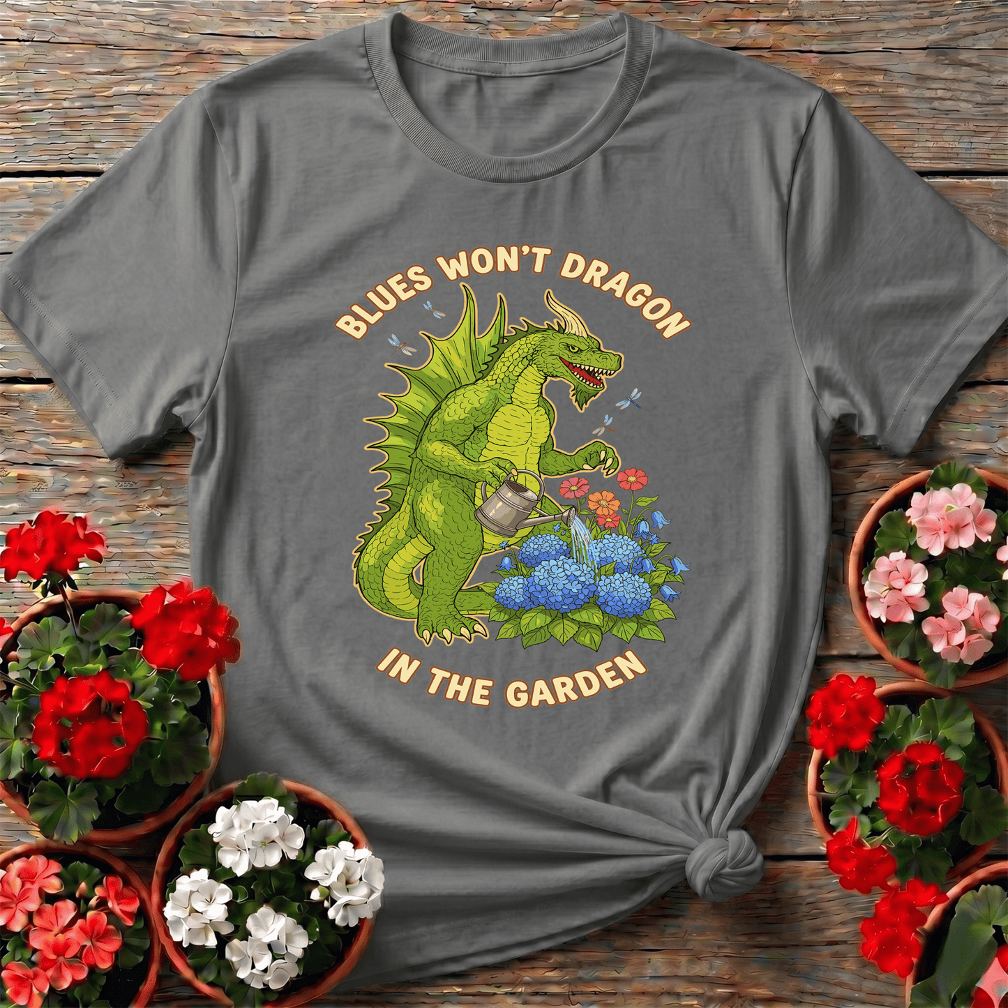 Blues Won't Dragon in the Garden Funny Gardening Tee - GardeningTshirts