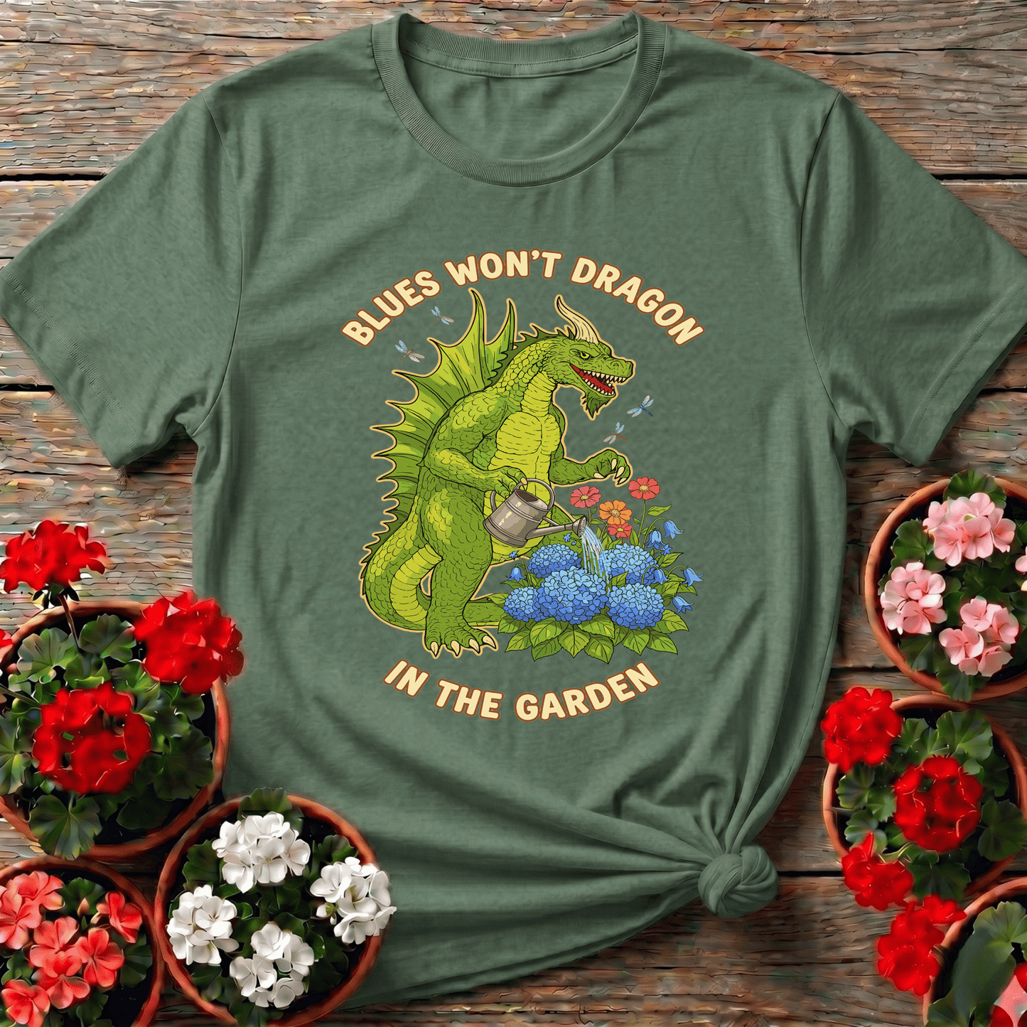 Blues Won't Dragon in the Garden Funny Gardening Tee - GardeningTshirts