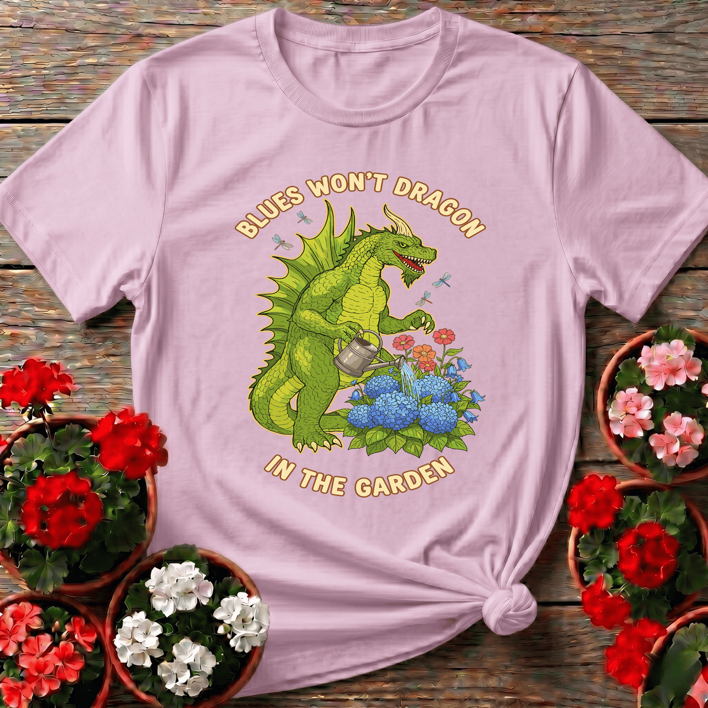 Blues Won't Dragon in the Garden Funny Gardening Tee - GardeningTshirts