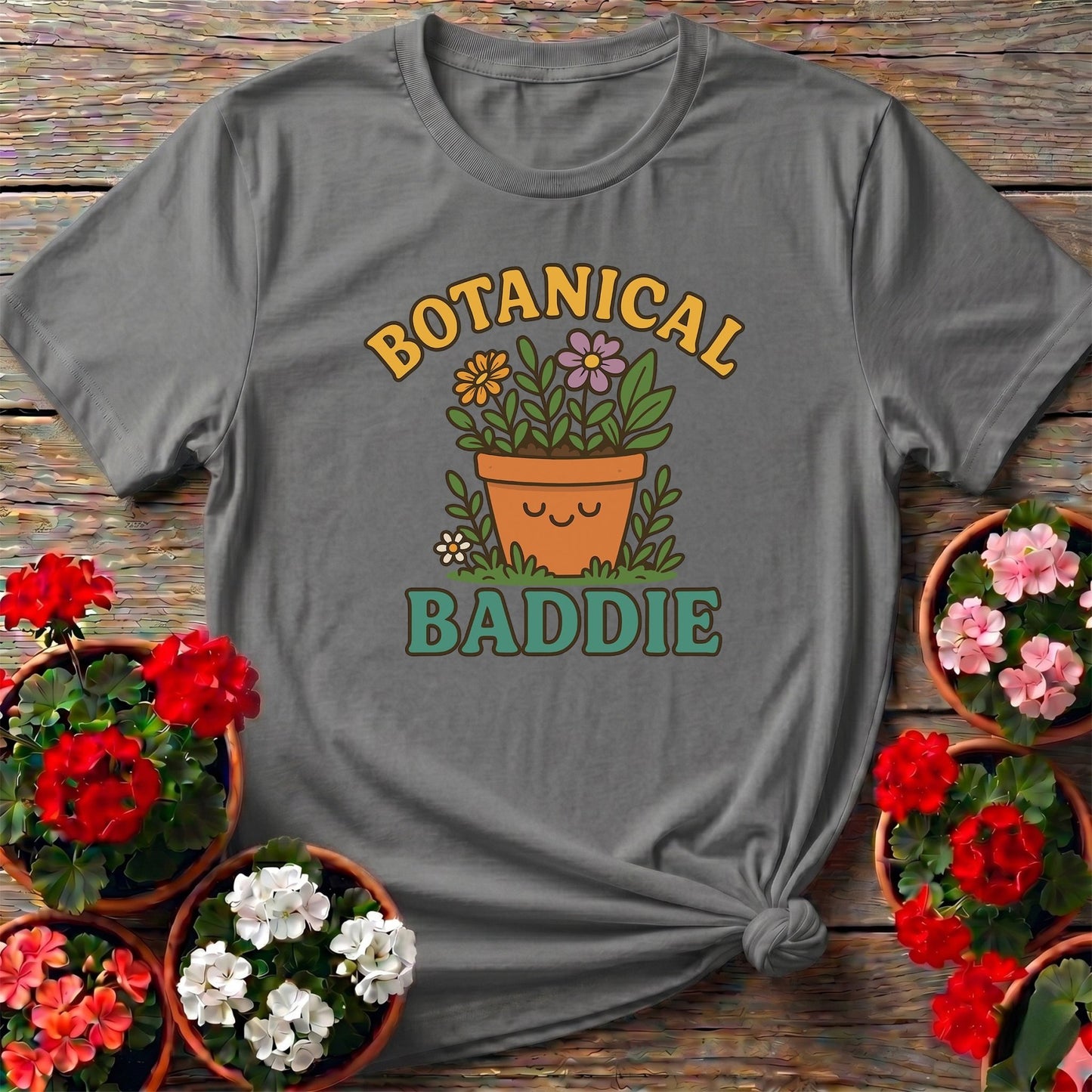 Botanical Baddie Bold Gardener T-shirt - GardeningTshirts