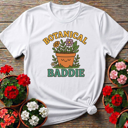 Botanical Baddie Bold Gardener T-shirt - GardeningTshirts