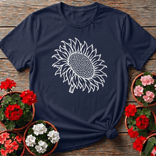 Botanical Sketch Sunflower Gardening Tee for Plant Lovers - GardeningTshirts