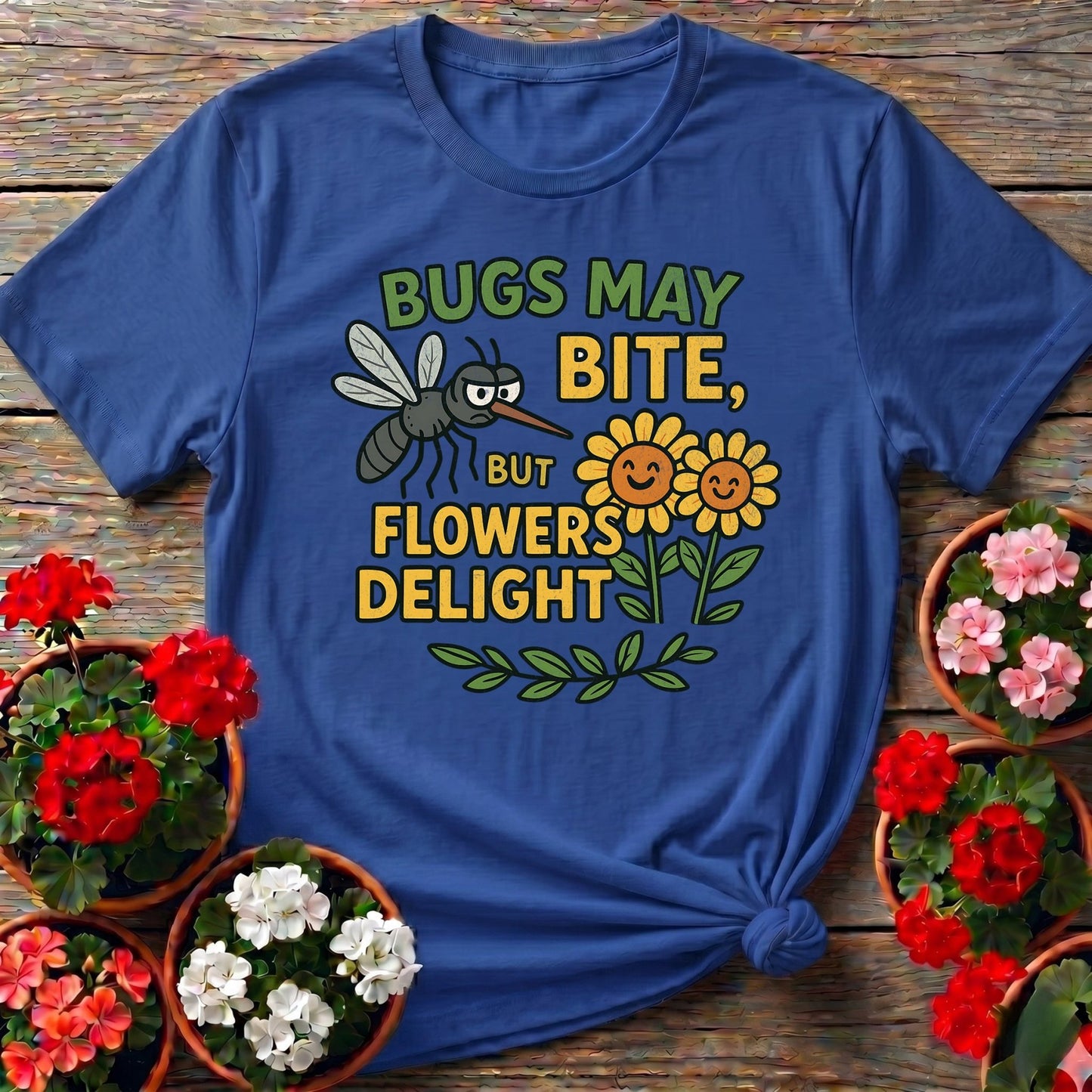 Bugs May Bite But Flowers Delight Tee - GardeningTshirts