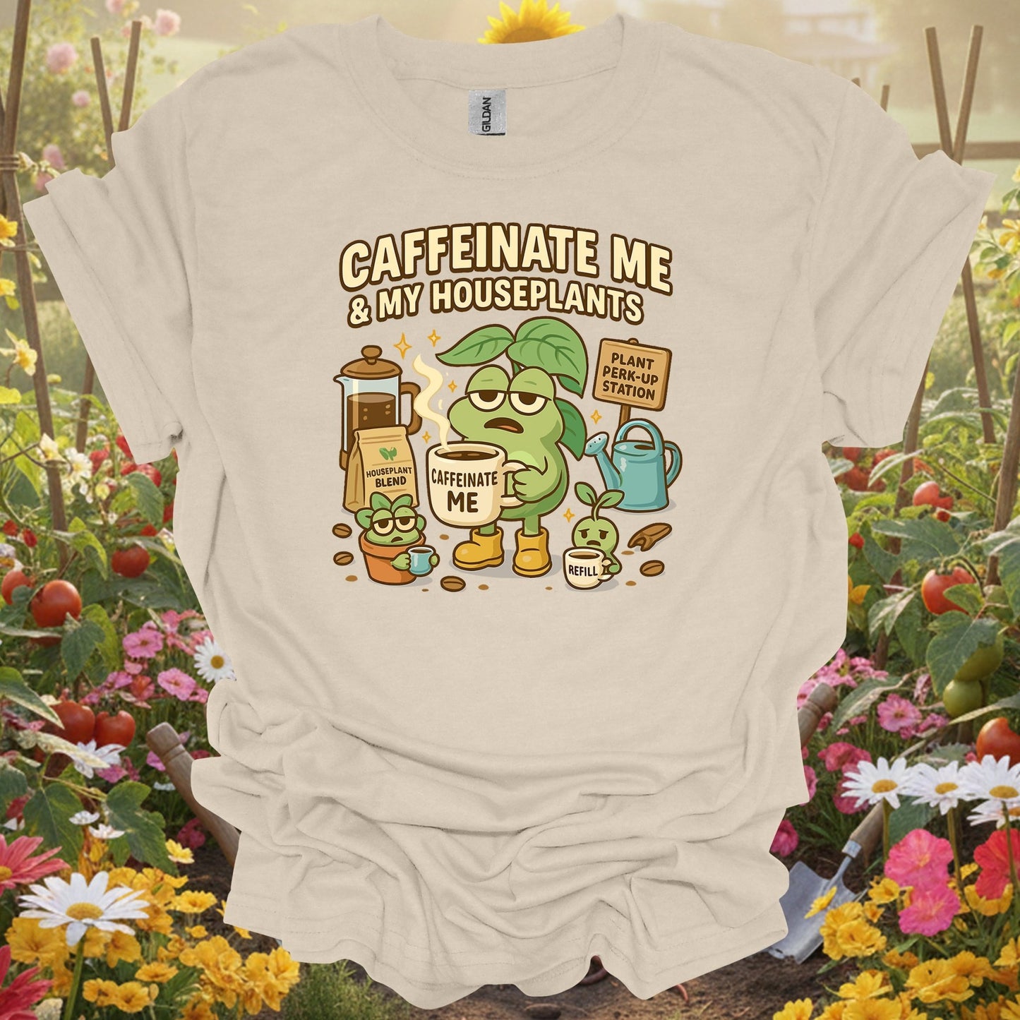Natural caffeinate me & my gardening shirt for coffee lovers, houseplant parents, plant addicts, funny gardeners, and as a...