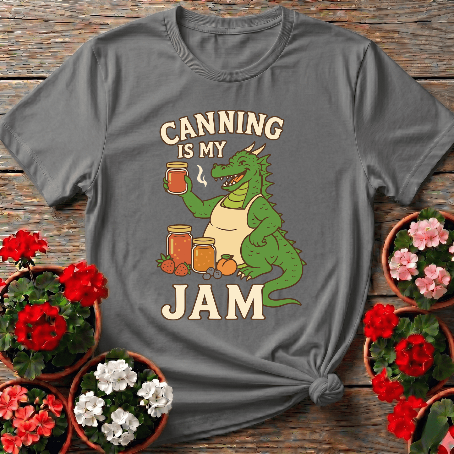 Canning Is My Jam Funny Dragon Canning T-Shirt - GardeningTshirts