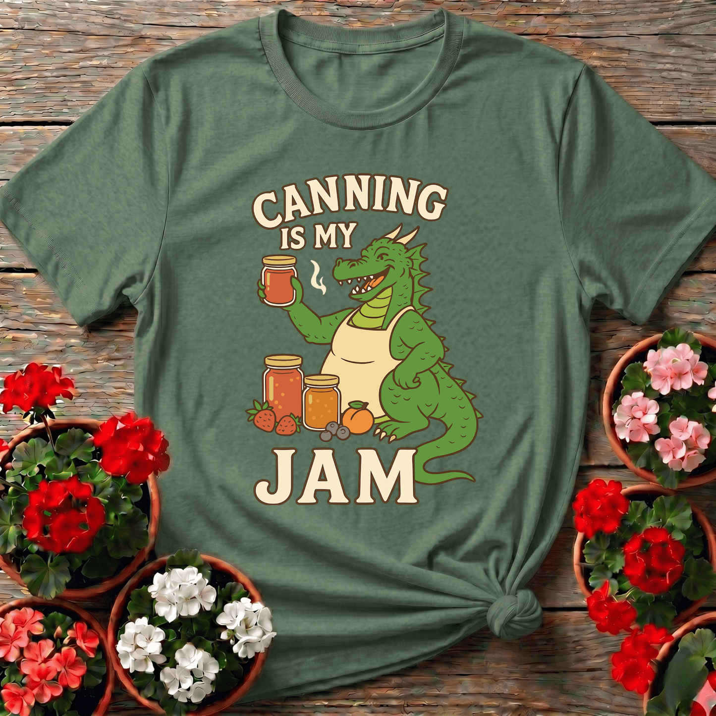 Canning Is My Jam Funny Dragon Canning T-Shirt - GardeningTshirts