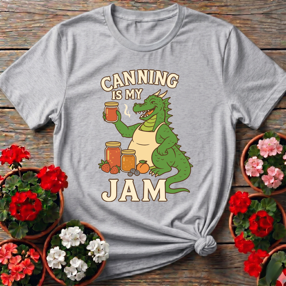 Canning Is My Jam Funny Dragon Canning T-Shirt - GardeningTshirts