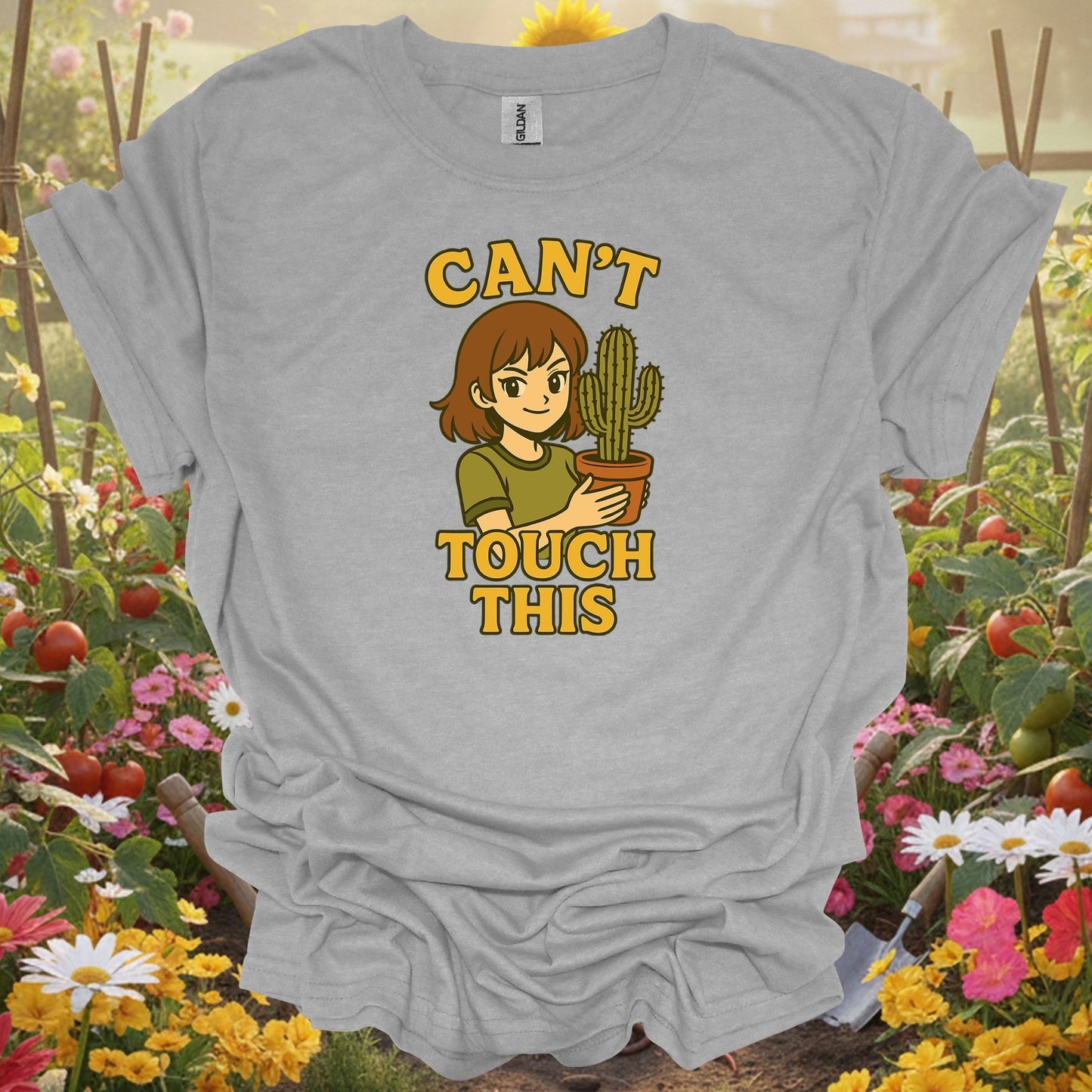 Sport Grey tshirt showing cant touch this sarcastic succulent for backyard growers