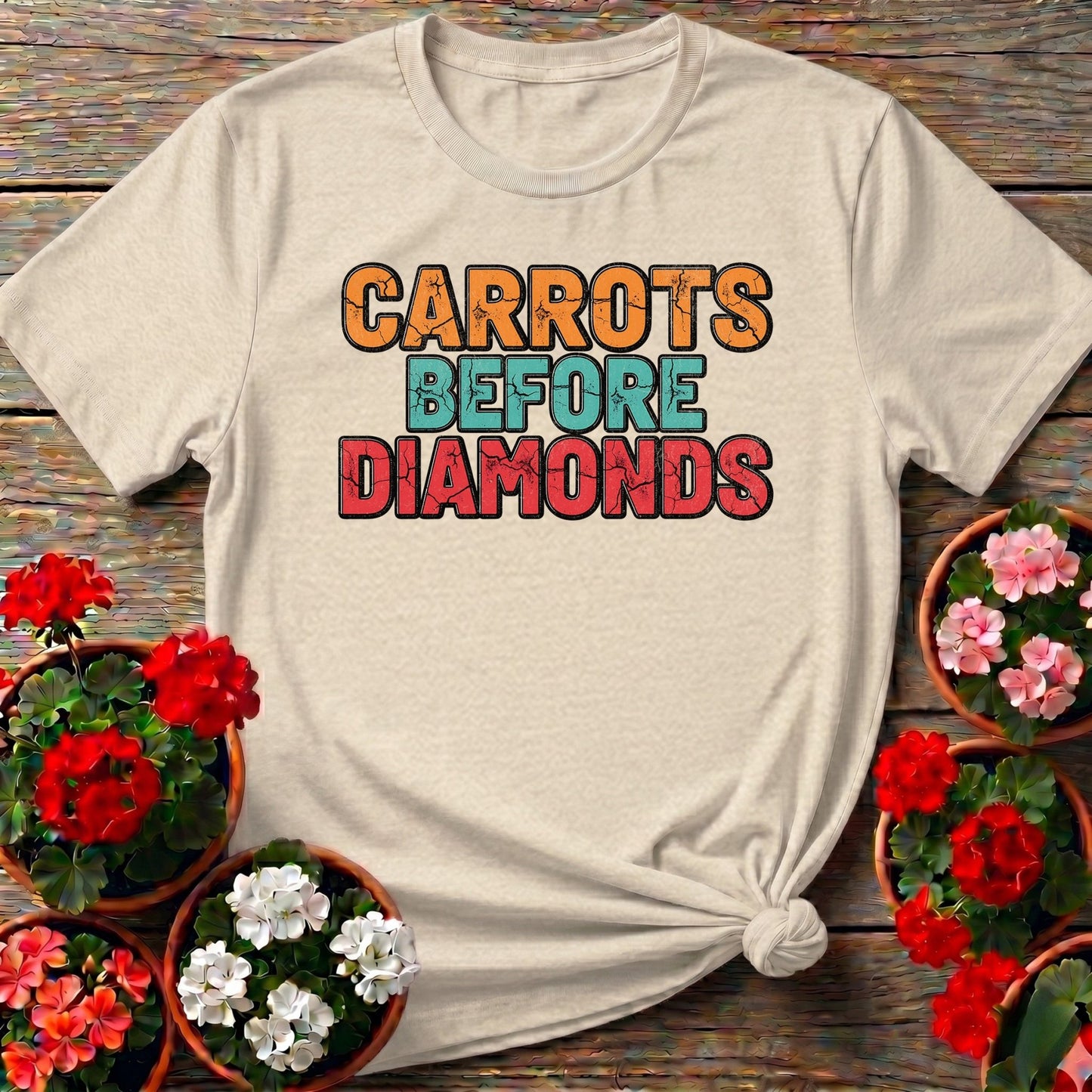 Carrots Before Diamonds Vegetable Lover Tee - GardeningTshirts
