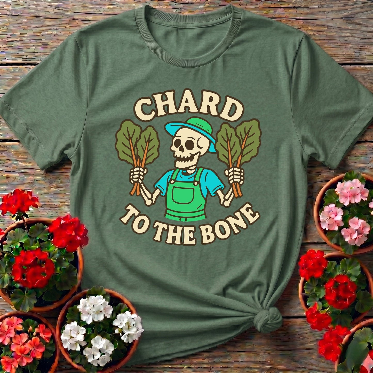 Chard To The Bone Skeleton Tee - GardeningTshirts