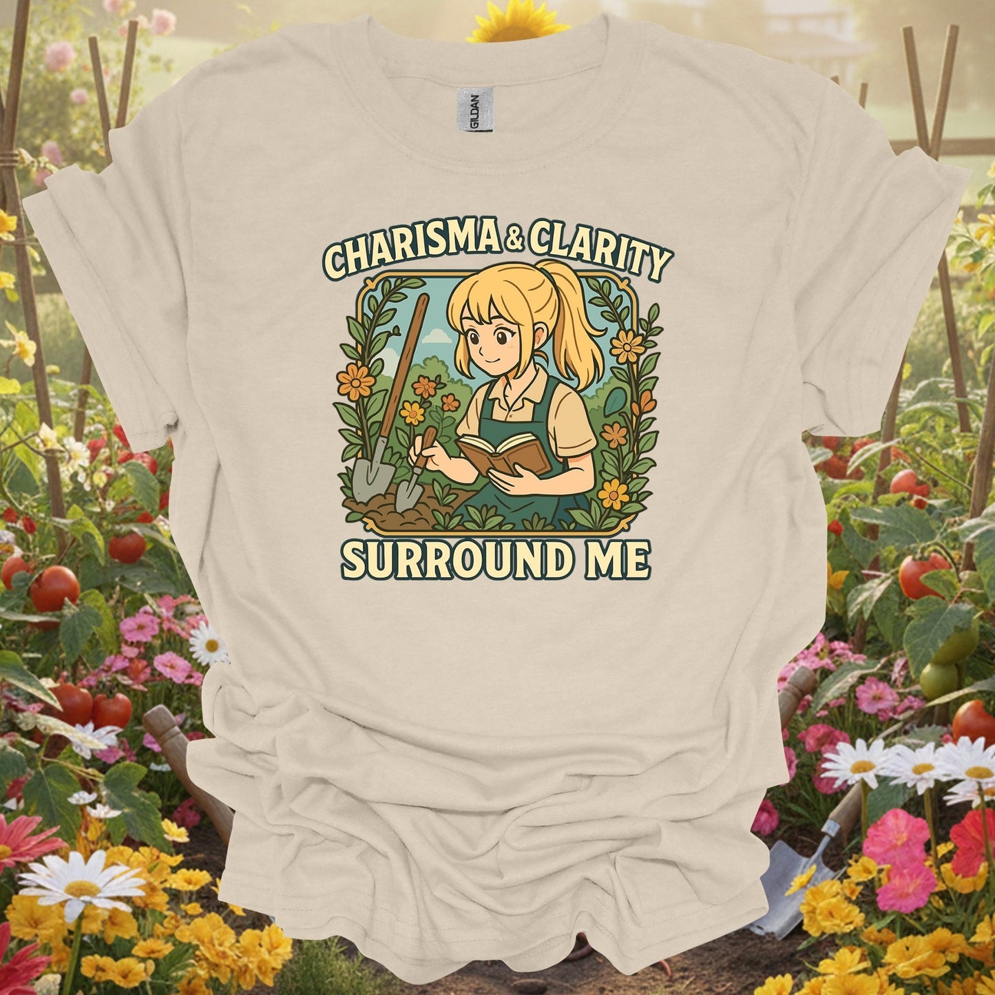 Natural tshirt showing charisma & clarity surround me anime for people who love plants