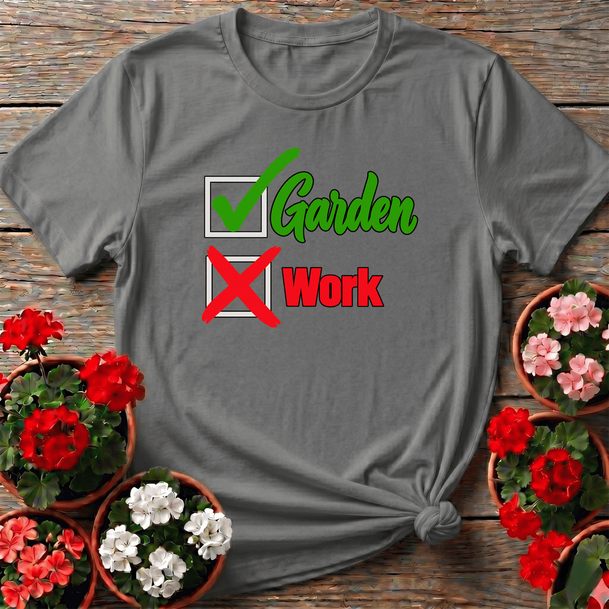 Checked Garden Not Work Funny Gardening T-Shirt - GardeningTshirts