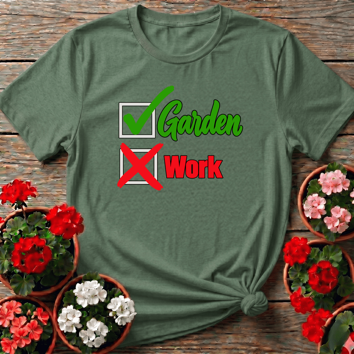Checked Garden Not Work Funny Gardening T-Shirt - GardeningTshirts