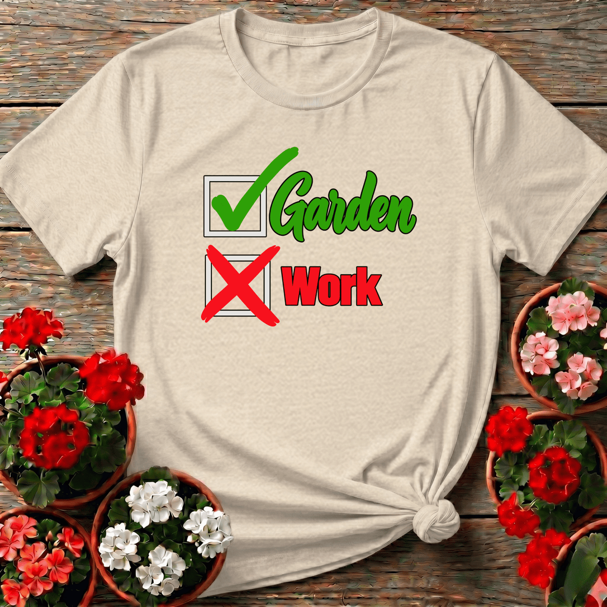 Checked Garden Not Work Funny Gardening T-Shirt - GardeningTshirts