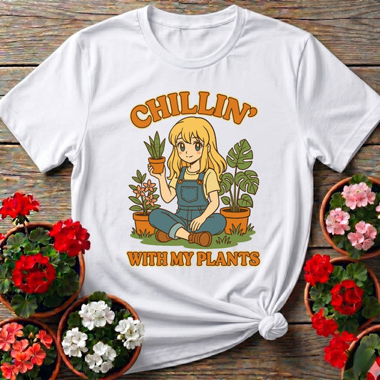 Chillin With My Plants Anime Lover T shirt - GardeningTshirts